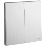 Legrand Mallia Senses 2810 02 MB 雙位單控開關掣 (拉絲鋁) (金屬面)